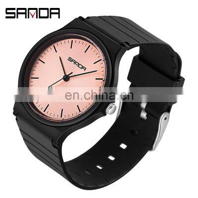 Sanda 6010 Stylish Ladies Mens Analog Watch Waterproof Relojs Minimal Unisex Quartz Watches