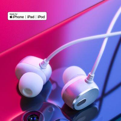 OEM Wired Stereo Headphone With Microphone for Apple Iphone 8 Earphones With Lightening Connector photo-3