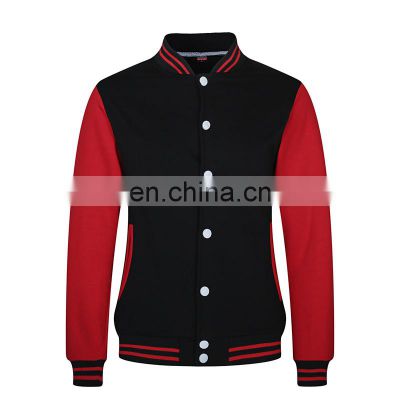 Baseball lettermen varsity jacket for men with leather sleeve custom embroidery patched logo