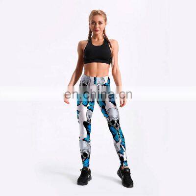 Hot Sexy Fitness Leggings Women Skull&flower Black Legging photo-3