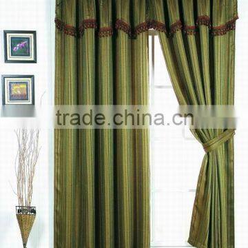 Yarn Dye window Curtain With Valance & 2 Tassels