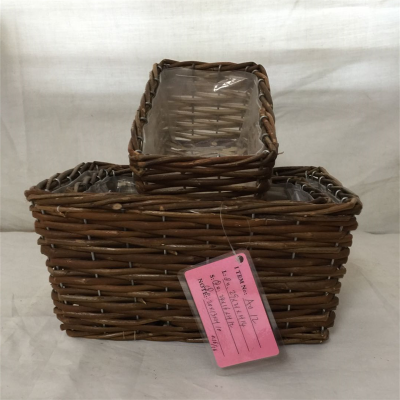 Hot Sale Multiple Shapes Natural Unpeeled Willow Wicker Basket