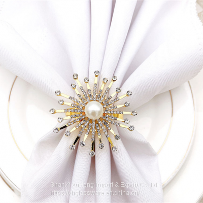 Table Decoration Serviette Holder Metal Napkin Ring Home Flower Wedding Banquet Party photo-3