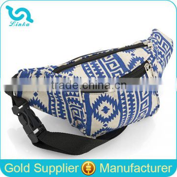 Hot Sale Blue Aztec Canvas Waist Bag Fanny Pack Wholesale On Amazon