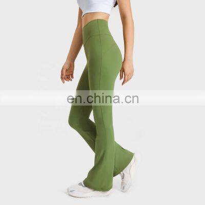 Custom High Waist Flare Running Fitness Pants Scrunch Butt Yoga Breathable Leggings