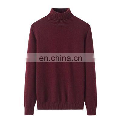 Manufacturer Custom 100% Cashmere Pullover Women Knitted Turtleneck Sweater Solid Pattern Casual Style Winter Season Front Logo