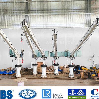 China Manufacture Lifting Machinery 0.9 Ton Light-Duty Crane Straight Arm Hydraulic Fixed  Boom Crane Marine Deck Crane Stiff Boom Crane for Sale