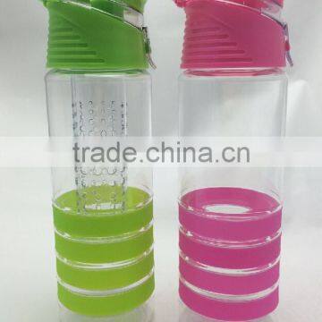 2015 Hot Sale Silicone/diamond Ring Leak-proof Tritan Fruit Infuser Water Bottle photo-2