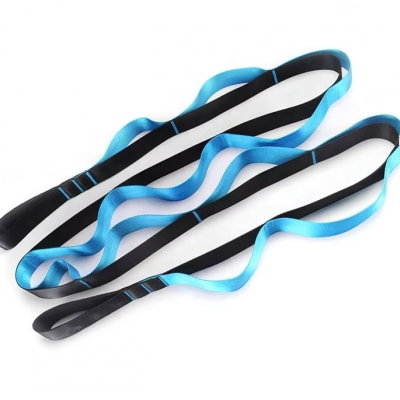 10/12 Loops Non-Elastic Stretch Strap for Yoga Rehabilitation Pilates Dance-Versatile Pilates Accessory photo-2