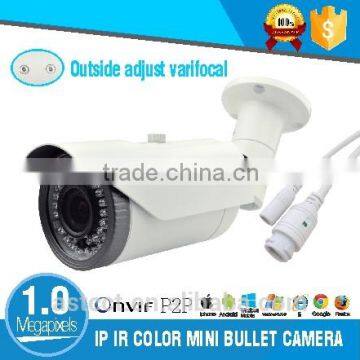 Low cost Security 720P HD Color Varifocal Bullet IP IR CCTV Camera with40 IP 66