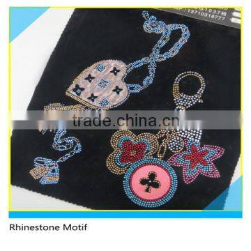 Iron on Applique Motif Customize Size Glass Crystal Fashion Design For Kid Clothes