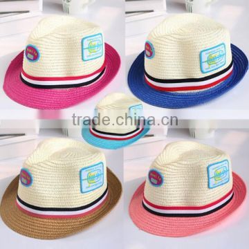 wholesale summer sun hat for children Jazz fedora cowboy fedora hat fedora straw hat children