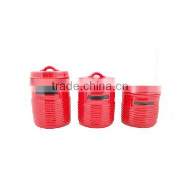 home essential red ceramic storage canisters jar for kitchen use