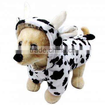 Shorn Velvet and Rod Cotton Double Layer Autumn Winter Milk Cow Shape Dog Clothes Pet Garment