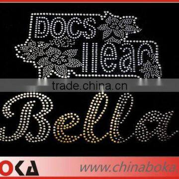 Fashion USA beautiful rhinestone transfer motif for girl's shirt