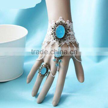 Charm Women Girls Gothic Jewelry Bracelet Finger Ring Slave Chain Hand Harness