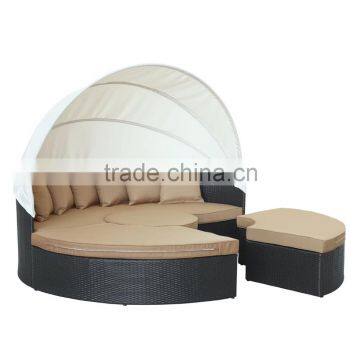 Garden Furniture Set Cheap Outdoor Patio Daybed Round Canopy Luxury Rattan Daybed photo-4