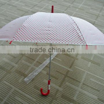 red dotted POE umbrella