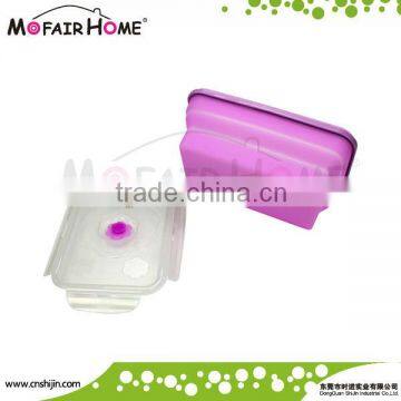 Kitchenware rectangle foldable silicone insulated lunch boxes