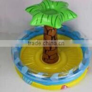 Inflatable beer cooler with coconut tree