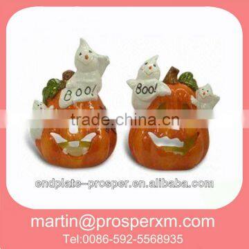 Ceramic pumpkin candle holder decorations