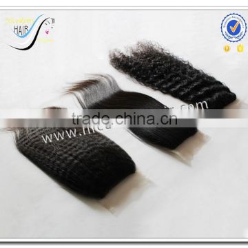 Wholesale brazilian hair closure 100% virgin human hair 4*4 closure