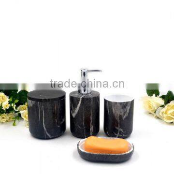 Balck Polyresin bathroom accessories set
