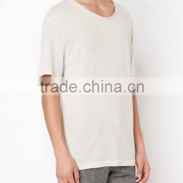 Summer Men Short Sleeve o Neck Faded Cotton Blank T-shirts photo-3