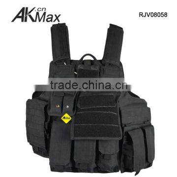 Black Molle System Vest With High Denier Polyester