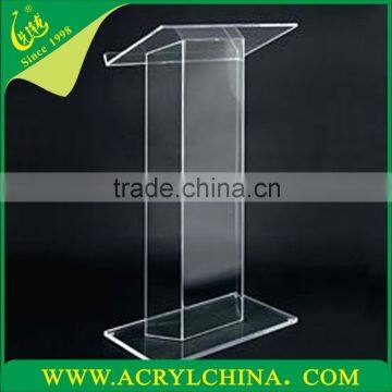 simple clear acrylic front desk with gross weight 17.5kg, transparent plexiglass front desk with 550*400*1220mm