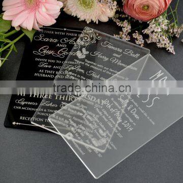 Transparent And Matte Effect Acrylic Wedding Invitations With Silkscreen Or Engraved letters                        
                                                Quality Choice