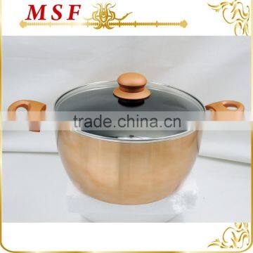 MSF-6690-casserole 24cm Casserole pot with brilliant copper painting heat resistant silicon handles                        
                                                                                Supplier's Choice