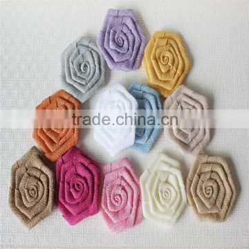 Burlap Rose Flowers for baby hair, wholesale rustic wedding flower