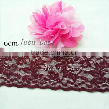 New Fancy 2" Width Decorative Stretch Lace Elastic Trim Cheap Price Wholesale for Headband Hair Accessory photo-4