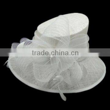 pure white philipines sinamay hats with flower decoration