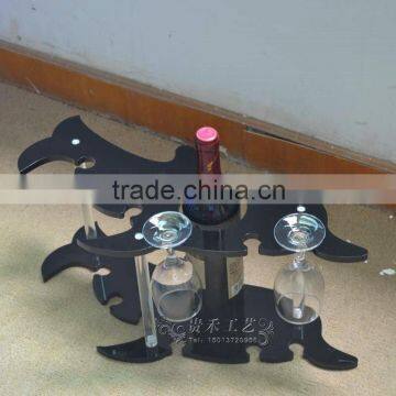 10mm Black Acrylic 3 Column Service Tray Wine Display Rack photo-4