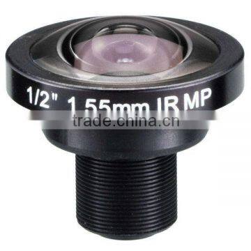 5.0mp HD Fisheye Lens 1/2" 1.55mm support CCD CMOS M12 185 Degrees IP camera CCTV lens (SL-RY155F20IR)