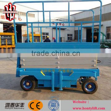 10m lifting height hydraulic mobile scissor lift portable scissor lift table 1 ton