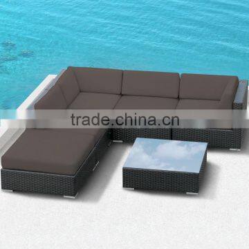 Rattan Outdoor Furniture Patio Wicker Black Sectional Modular Sofa Couch Lounge Set                        
                                                Quality Choice