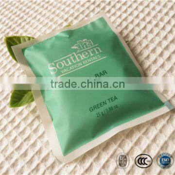 Hotel mini round facial soap with green tea essence 25g