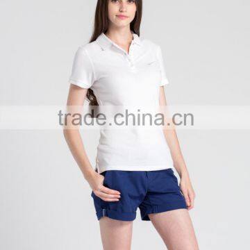 Make Custom Color Block Polo T-Shirt Women Plain White Polo Shirt With Color Block