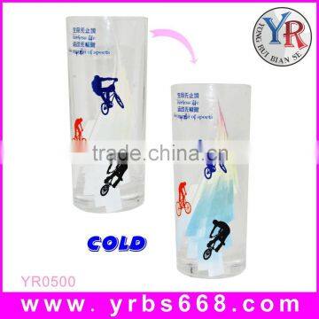 OEM Custom Logo Color Changing Glass Cup Sport Water Bottle