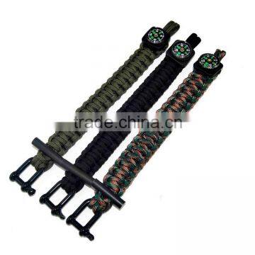 Survival Kit Paracord Bracelet Flint Fire Starter With Compass photo-5