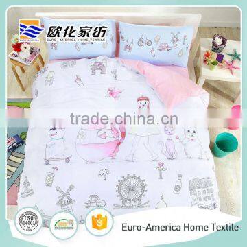 4pcs Queen Size 100% Cotton Cartoon Comforter Bedding Set