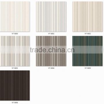 cheap deep embossed pvc coated wallpaper, mocha Southeast Asia wide stripe wall covering for home decor , mould-proof wall mural