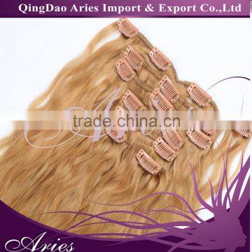 New Brazilian 100% Human Hair Clip Ins Loose Wavy Clip Ins Extensions In Hair Weaves Natural Black Color 8 pcs/set