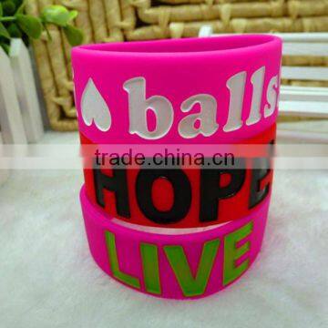 High Quality Cheap Promotional Custom Silicone Wristbands/Bracelet (directly from factory)