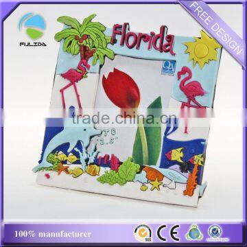 custom Florida travelling memory souvenir soft pvc rubber photo frame