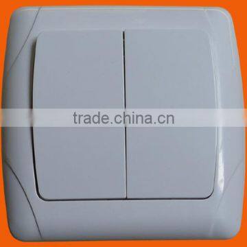 European style flush mounted two gang one way wall switch (F3002)