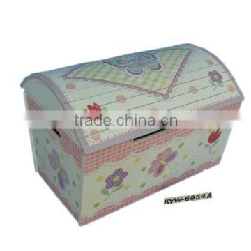 Kids Wooden Treasure Toy Box- Pink